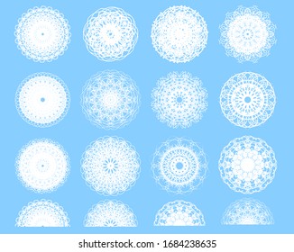Lace material vector illustration set