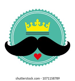 lace with mustache and crown icon