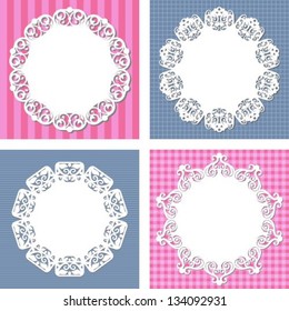 lace napkins on different backgrounds, vector illustration