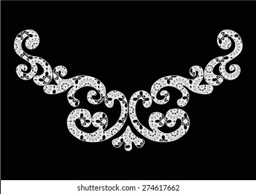 Lace Neckline Embroidery Ornament Vector Stock Vector (Royalty Free ...