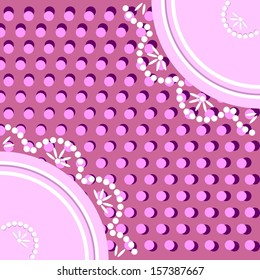 Lace on polka dots background