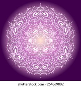 lace ornament, circular pattern, vector image