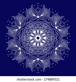lace ornament, circular pattern, vector image