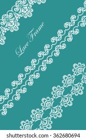 Lace ornament pattern background for Invitations, Cards or Wedding in blue color. Vector