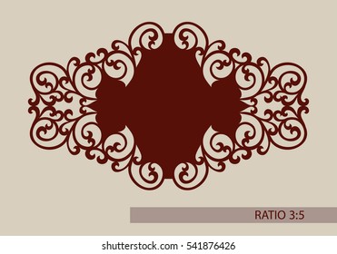 Lace ornament. Template for decorative panels. The image is suitable for printing, engraving, laser cut paper, wood, metal, stencil making