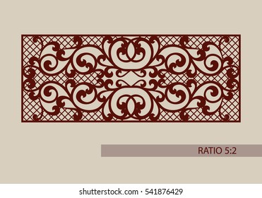 Lace ornament. Template for decorative panels. The image is suitable for printing, engraving, laser cut paper, wood, metal, stencil making