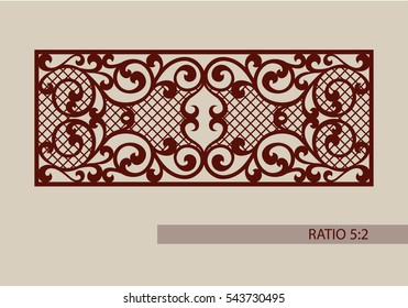 Lace ornament. Template for decorative panels. The image is suitable for printing, engraving, laser cut paper, wood, metal, stencil making