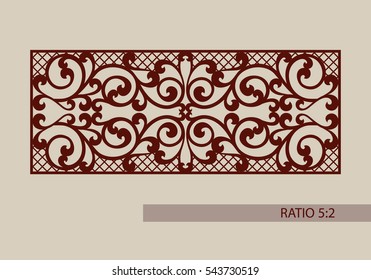 Lace ornament. Template for decorative panels. The image is suitable for printing, engraving, laser cut paper, wood, metal, stencil making