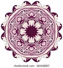 Lace ornament, watercolor marble, round doily ornamental geometric pattern, floral holiday decoration 