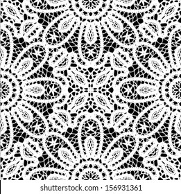 Lace ornamental, floral seamless background, wedding pattern, embroidery elements, vector illustration