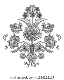 lace ornate damask element. vector illustration