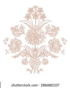 lace ornate damask element. vector illustration