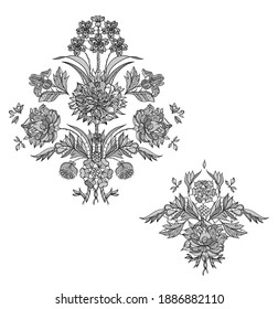 lace ornate damask element. vector illustration