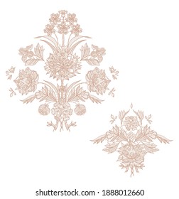 lace ornate damask element. vector illustration