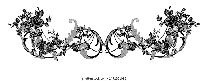 lace ornate element. vector illustration