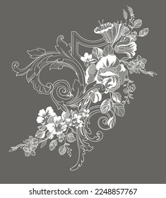 lace ornate element. vector illustration