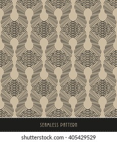 lace of overlapping filigree seamless pattern in black and beige