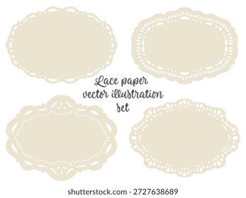 Lace Paper Vector Illustration | Doily Style Decorative Frame and Background