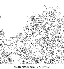 Lace pattern with abstract flowers. Template frame design for card. Lace Doily. Can be used for packaging, invitations, and template.