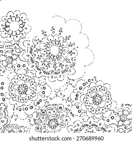 Lace pattern with abstract flowers. Template frame design for card. Lace Doily. Can be used for packaging, invitations, and template.