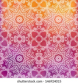  Lace pattern background with  indian ornament. EPS 10.