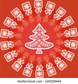 lace pattern with Christmas symbols 