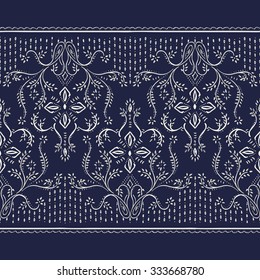 Lace pattern for design textile, cards. Seamless floral background