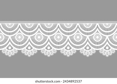 lace pattern floral seamless background. pattern geometric ethnic lace pattern design floral embroidery for  textile fabric printing wallpaper carpet. Embroidery neck

