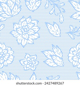 Lace pattern with flowers. Embroidery handmade decoration.