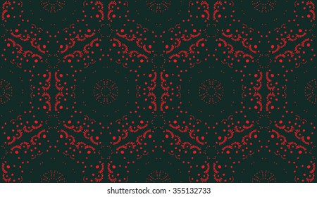 Lace pattern with hand drawn ornament