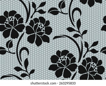 Lace pattern, ornamental flowers,seamless lace pattern.