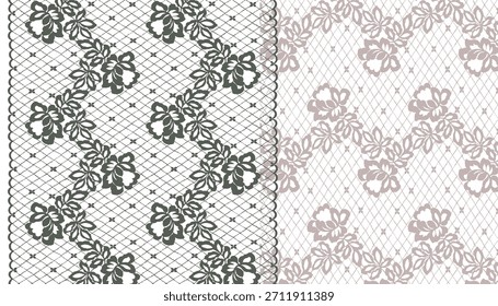 A lace pattern that can be used in two ways: as a border trim and as fabric yardage.
