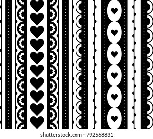 Lace pattern for valentines day with hearts for wrapping paper, greeting cards, posters, invitation, wedding and Valentines cards.