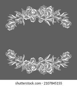 Lace pomegranate flowers. Vector illustration