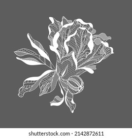 Lace pomegranate flowers. Vector illustration