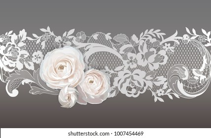 lace ribbon. flowers