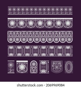Vector de tela de malla de cinta de encaje para diseño