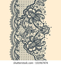 Lace Ribbon Vertical Seamless Pattern