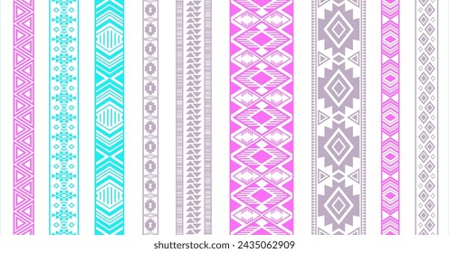 Lace ribbons vector collection. Fashion textile edge ornaments isolated. Needlework ribbons. Ukrainian folk patterns. Accessories hem braid stencils. Delicate tapes. Craft elements.