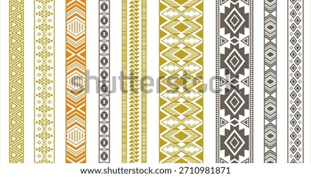 Lace ribbons vector collection. Seamless edge elements. Vintage design. Lace strips. Ukrainian folk patterns. Accessories hem braid stencils. Delicate tapes. Craft elements.