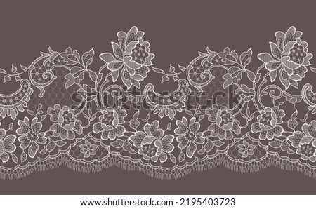 Lace romantic ribbon seamless pattern