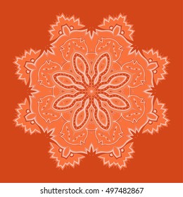 Lace round ornament. Ethnic mandala. Boho. Vector art