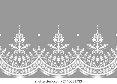 Lace seamless background Geometric ethnic oriental ikat seamless pattern traditional Design for background,carpet,wallpaper,clothing,wrapping,Batik,fabric,Vector illustration embroidery style.
