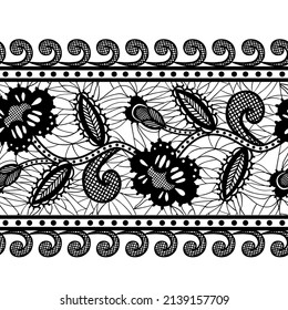 Enciende perfectamente el borde con flores y hojas. Vector
