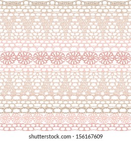 Lace seamless crochet pattern. Lace seamless crochet pattern. Vector background.