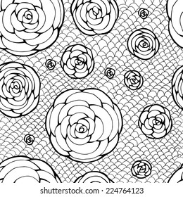 lace seamless floral pattern, vintage illustration