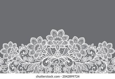 lace seamless flowers decoration element. lace ribbon