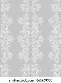 Lace seamless hand drawn vector pattern. Abstract floral motifs, paper, textile, fabric, wrapper, wallpaper. Hand drawn. Vector illustration.