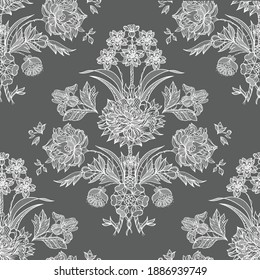 elemento de damasco ornamentado sin costuras de encaje. ilustración vectorial