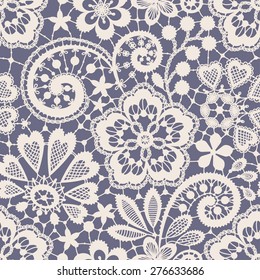 Lace Seamless Pattern. Blue backgrounds.